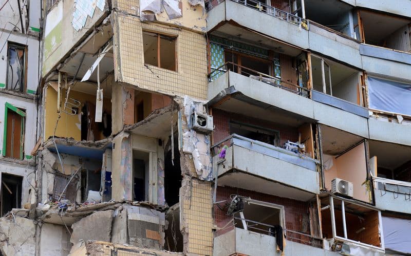 russian missile strike on an apartment in ukraine