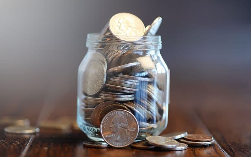 savings jar full of change
