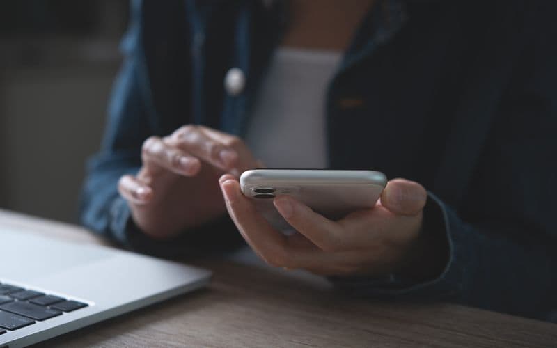 someone checking a smart phone