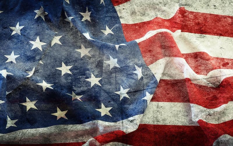 american flag close up
