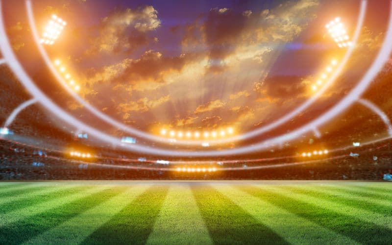 soccer field with lights